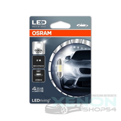 Светодиодная лампа C5W 31mm Osram Standart Cool White - 6431CW-01B