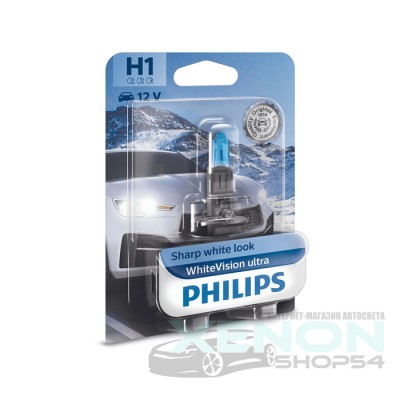 Галогеновая лампа Philips H1 WhiteVision Ultra - 12258WVUB1