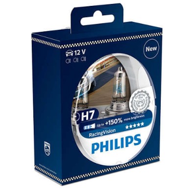 Галогеновые лампы Philips H7 RacingVision +150% - 12972RVS2